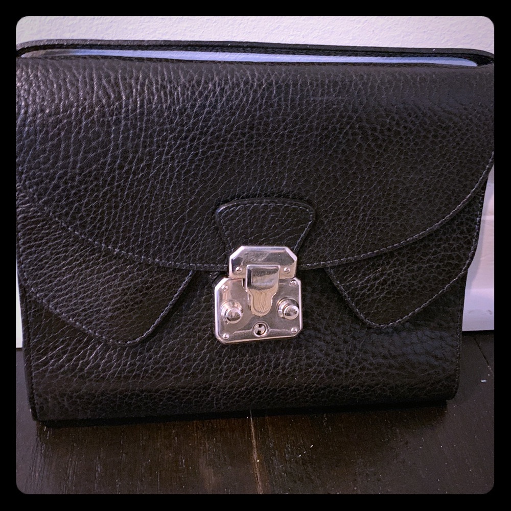 Barneys New York leather clutch, perfect cond.